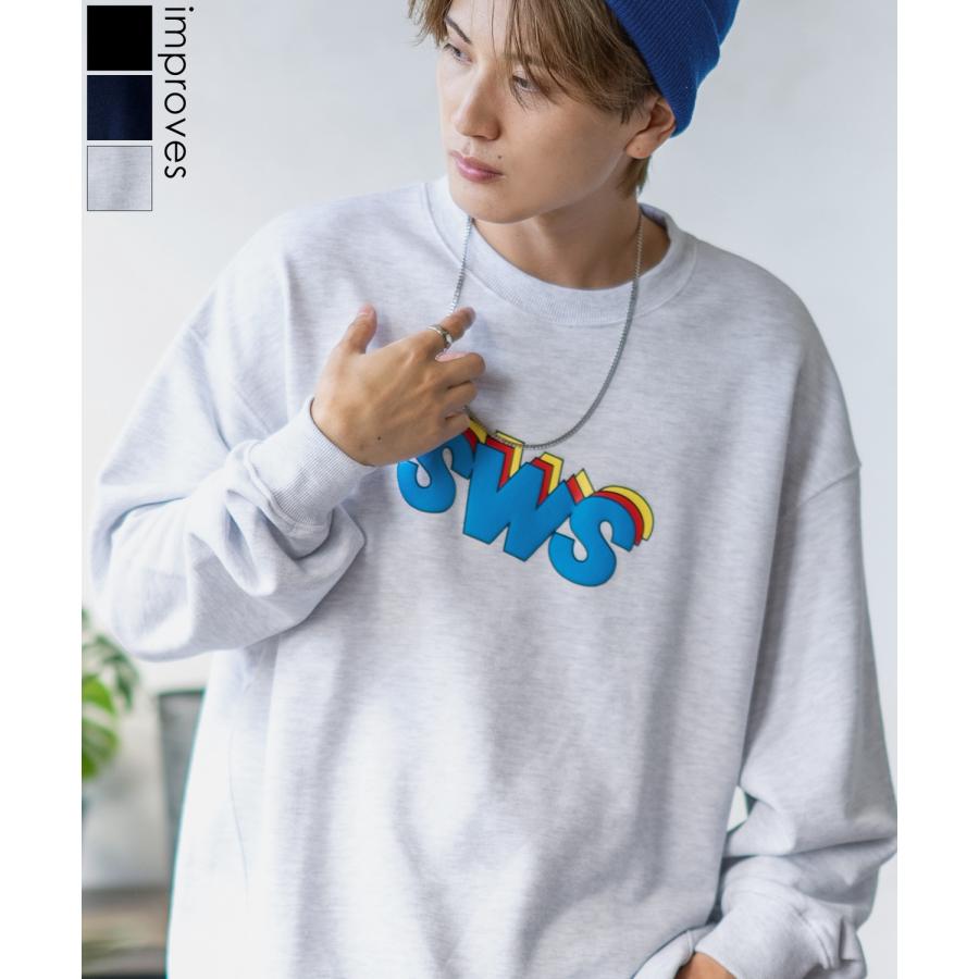 トレーナー メンズ SIDEWAY STANCE サイドウェイスタンス オリジナルプリント グラフィック スウェット SWS 発泡プリント オーバーサイズ アメカジ カジュアル | improves