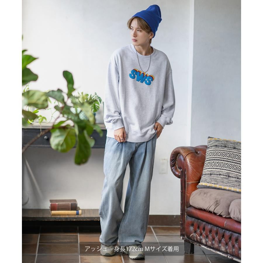 トレーナー メンズ SIDEWAY STANCE サイドウェイスタンス オリジナルプリント グラフィック スウェット SWS 発泡プリント オーバーサイズ アメカジ カジュアル | improves | 06