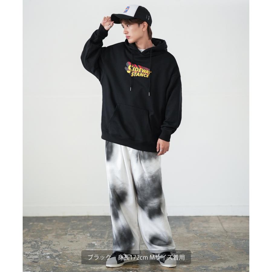 パーカー メンズ SIDEWAY STANCE サイドウェイスタンス オリジナルプリント グラフィック スウェット 3D発泡アメコミロゴ オーバーサイズ アメカジ カジュアル | improves | 10