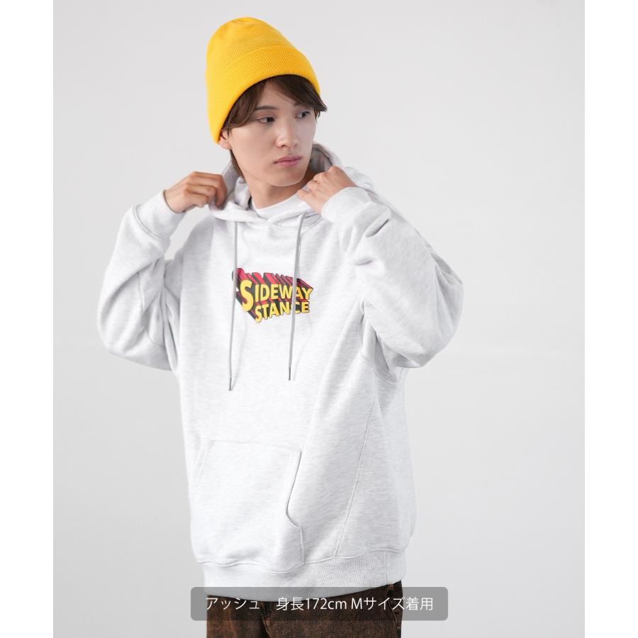 パーカー メンズ SIDEWAY STANCE サイドウェイスタンス オリジナルプリント グラフィック スウェット 3D発泡アメコミロゴ オーバーサイズ アメカジ カジュアル | improves | 12