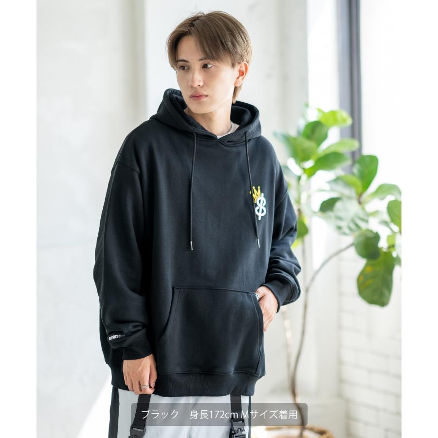 パーカー メンズ SIDEWAY STANCE サイドウェイスタンス 厚盛刺しゅう スウェット クラウンロゴ オーバーサイズ 大きめ アメカジ カジュアル | improves | 08