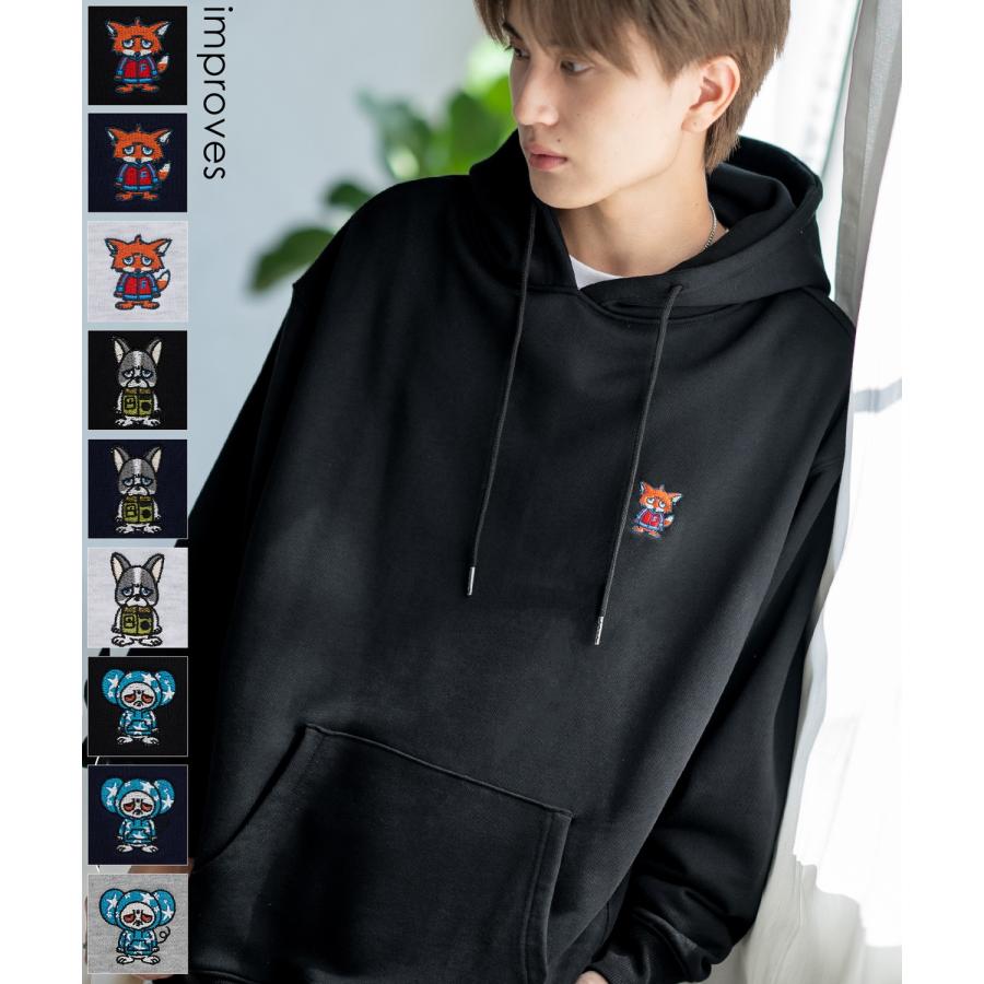 パーカー メンズ SIDEWAY STANCE サイドウェイスタンス オリジナル ワンポイント 刺しゅう スウェットプルパーカー 大きめ カジュアル スケーター ストリート | improves