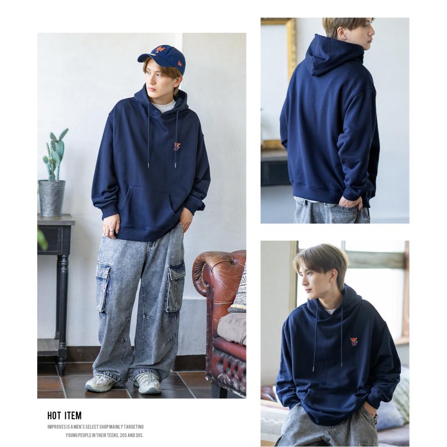 パーカー メンズ SIDEWAY STANCE サイドウェイスタンス オリジナル ワンポイント 刺しゅう スウェットプルパーカー 大きめ カジュアル スケーター ストリート | improves | 12