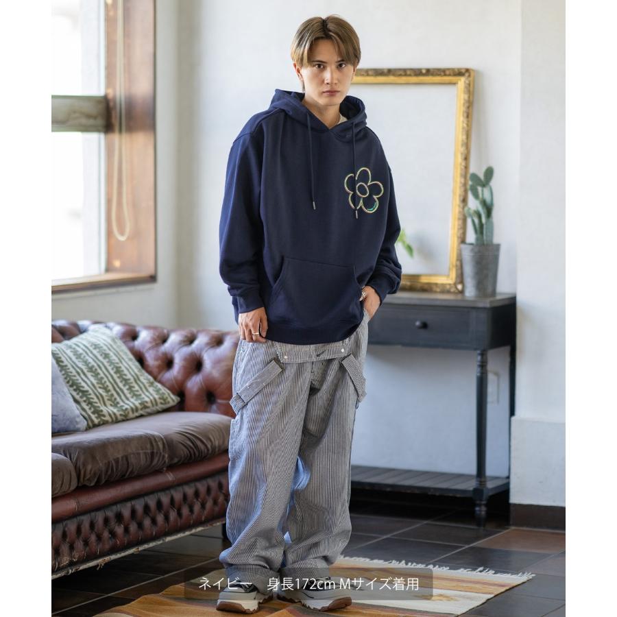 パーカー メンズ SIDEWAY STANCE サイドウェイスタンス 刺しゅう スウェット フラワー オーバーサイズ 大きめ アメカジ カジュアル スケーター ストリート | improves | 14