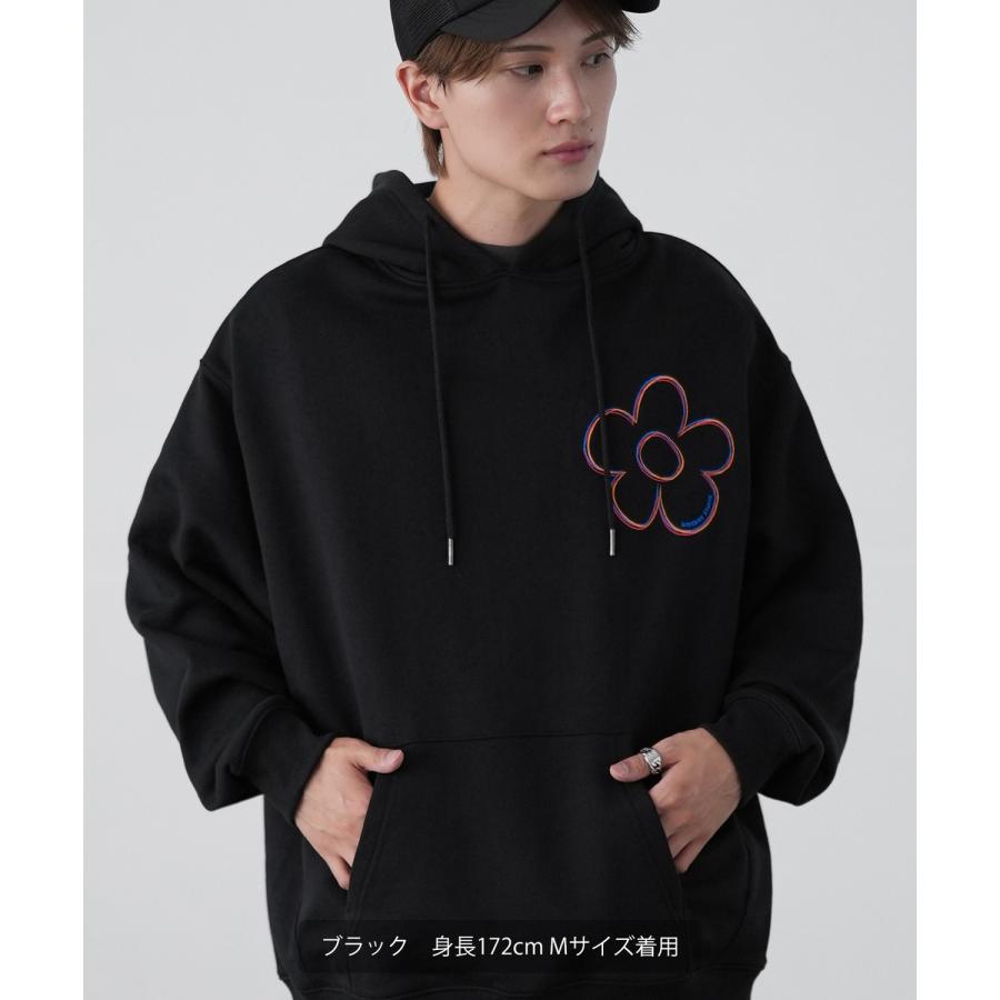 パーカー メンズ SIDEWAY STANCE サイドウェイスタンス 刺しゅう スウェット フラワー オーバーサイズ 大きめ アメカジ カジュアル スケーター ストリート | improves | 04