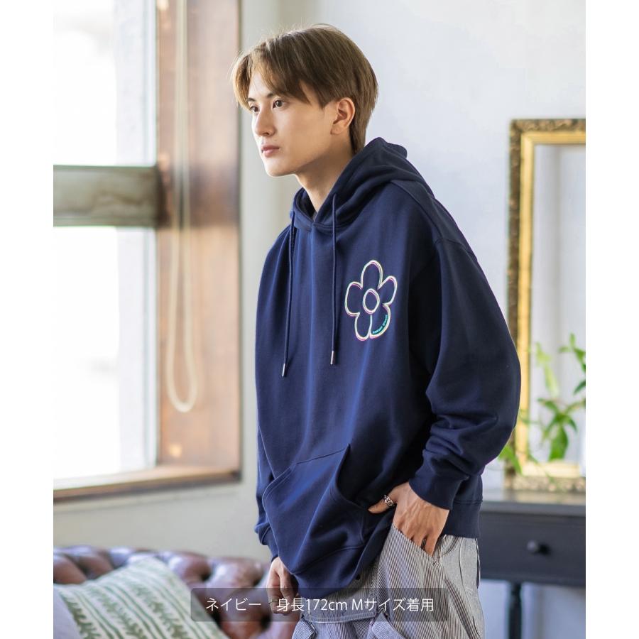 パーカー メンズ SIDEWAY STANCE サイドウェイスタンス 刺しゅう スウェット フラワー オーバーサイズ 大きめ アメカジ カジュアル スケーター ストリート | improves | 12