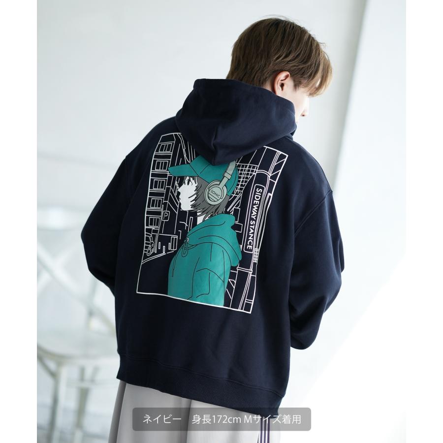 パーカー メンズ SIDEWAY STANCE サイドウェイスタンス オリジナルプリント グラフィック スウェット キャップガール オーバーサイズ アメカジ カジュアル | improves | 15