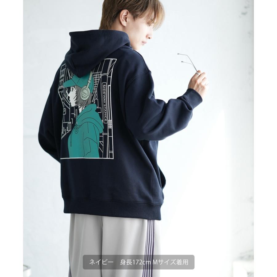 パーカー メンズ SIDEWAY STANCE サイドウェイスタンス オリジナルプリント グラフィック スウェット キャップガール オーバーサイズ アメカジ カジュアル | improves | 17