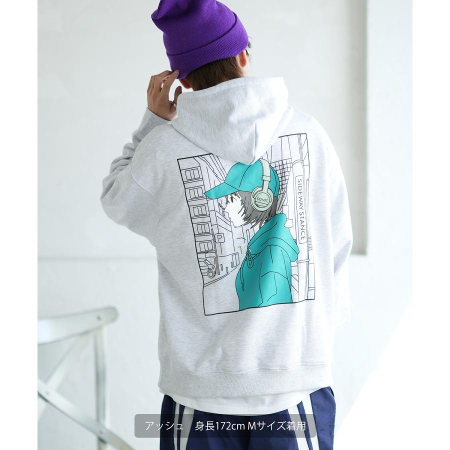 パーカー メンズ SIDEWAY STANCE サイドウェイスタンス オリジナルプリント グラフィック スウェット キャップガール オーバーサイズ アメカジ カジュアル | improves | 05