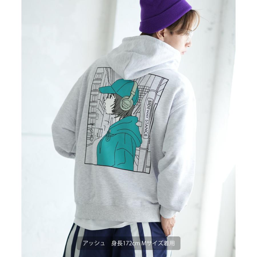 パーカー メンズ SIDEWAY STANCE サイドウェイスタンス オリジナルプリント グラフィック スウェット キャップガール オーバーサイズ アメカジ カジュアル | improves | 07