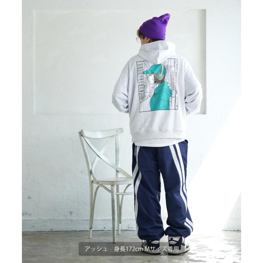 パーカー メンズ SIDEWAY STANCE サイドウェイスタンス オリジナルプリント グラフィック スウェット キャップガール オーバーサイズ アメカジ カジュアル | improves | 08
