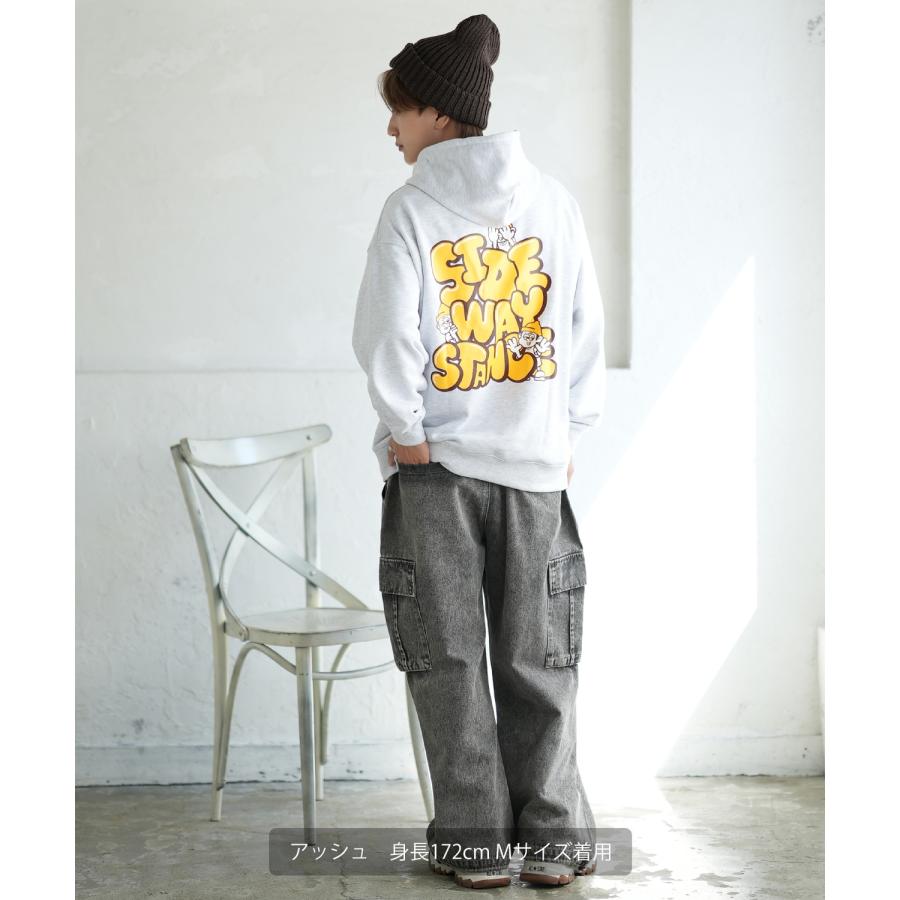 パーカー メンズ SIDEWAY STANCE サイドウェイスタンス オリジナルプリント グラフィック スウェット いないいないばあ オーバーサイズ アメカジ カジュアル | improves | 13