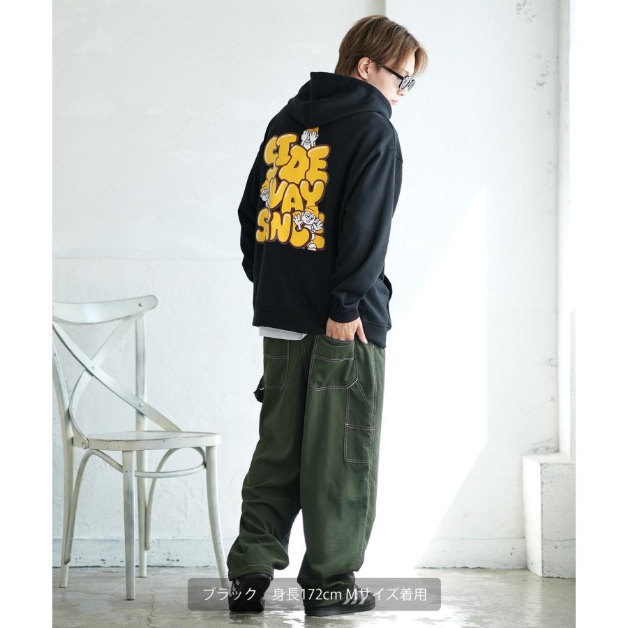 パーカー メンズ SIDEWAY STANCE サイドウェイスタンス オリジナルプリント グラフィック スウェット いないいないばあ オーバーサイズ アメカジ カジュアル | improves | 08