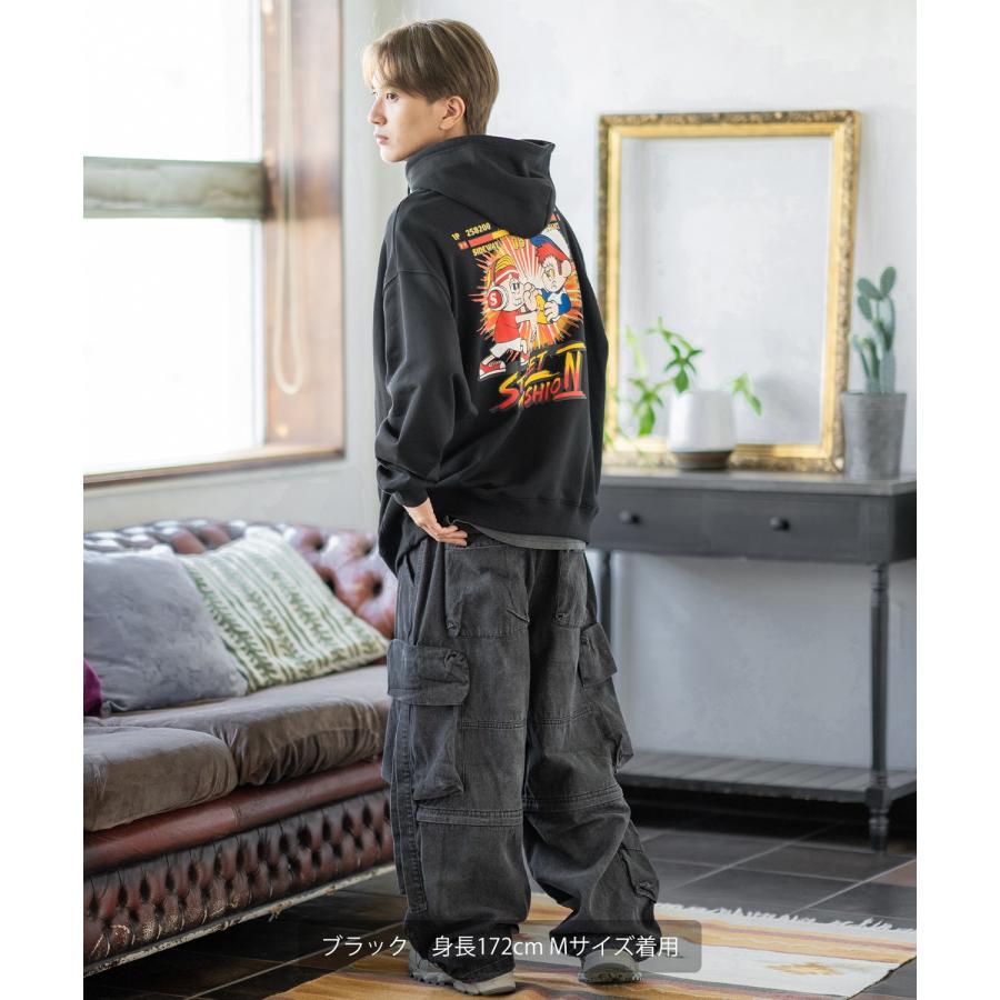 パーカー メンズ SIDEWAY STANCE サイドウェイスタンス オリジナルプリント グラフィック スウェット ファイター オーバーサイズ アメカジ カジュアル | improves | 11