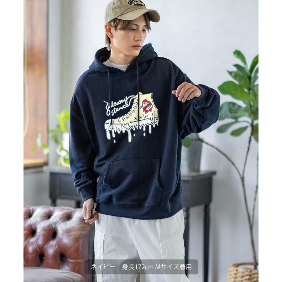 パーカー メンズ SIDEWAY STANCE サイドウェイスタンス オリジナルプリント グラフィック スウェット ハイカットスニーカー オーバーサイズ アメカジ カジュアル | improves | 15