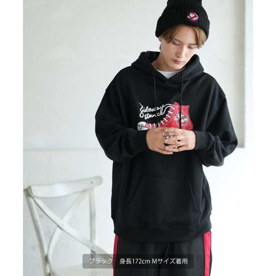 パーカー メンズ SIDEWAY STANCE サイドウェイスタンス オリジナルプリント グラフィック スウェット ハイカットスニーカー オーバーサイズ アメカジ カジュアル | improves | 04