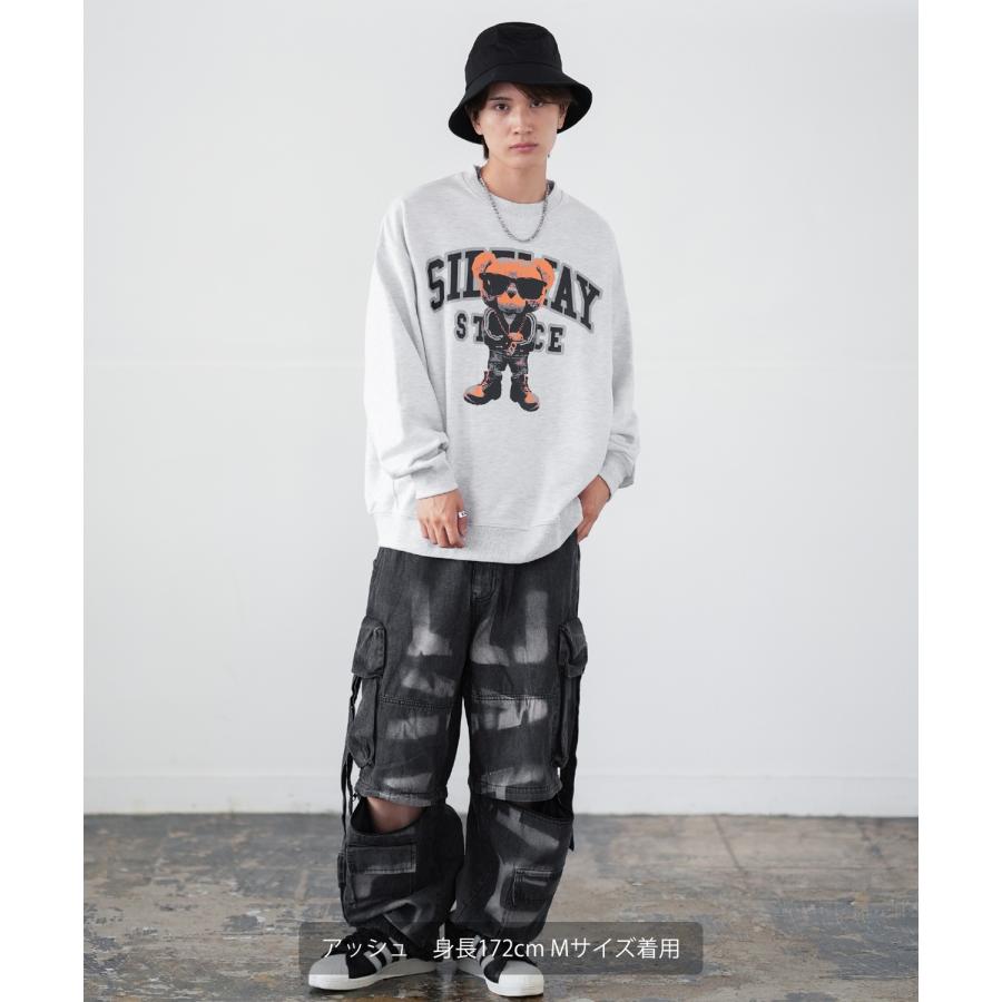 トレーナー メンズ SIDEWAY STANCE サイドウェイスタンス オリジナルプリント グラフィック スウェット カレッジベア オーバーサイズ アメカジ カジュアル | improves | 13