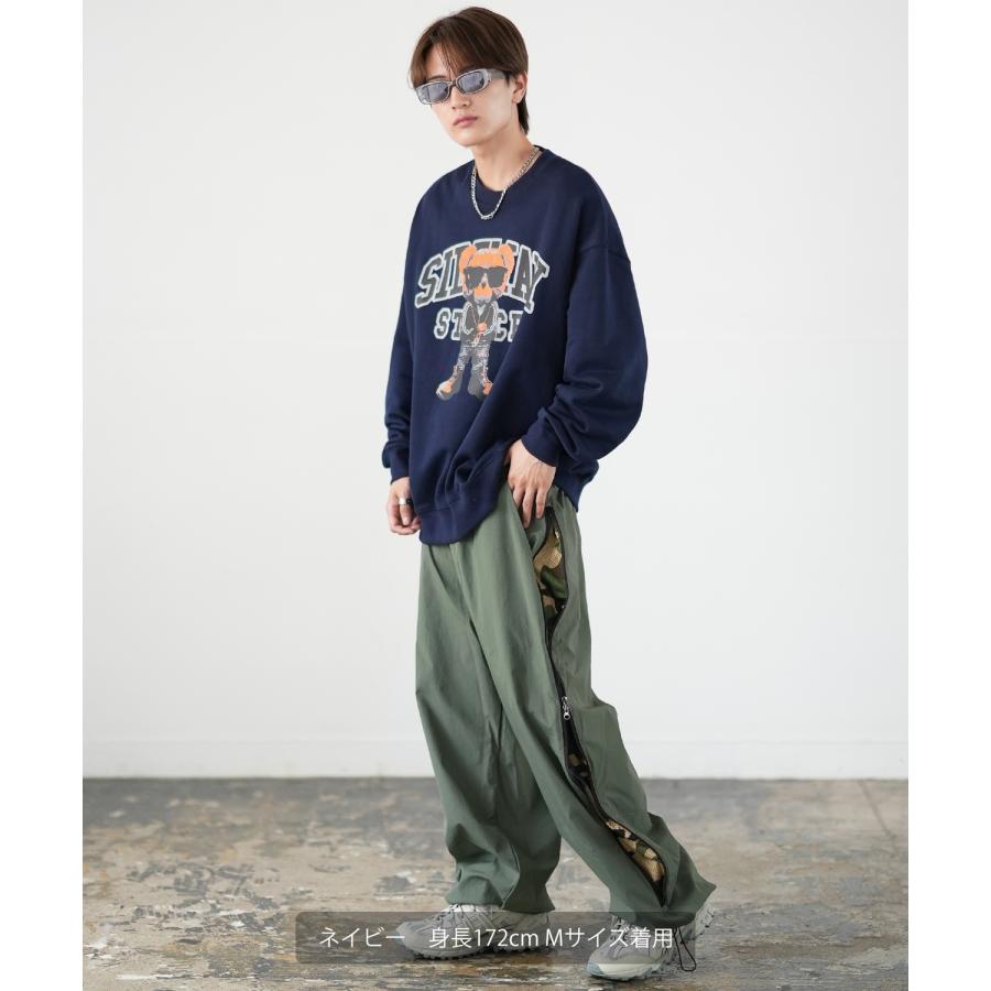 トレーナー メンズ SIDEWAY STANCE サイドウェイスタンス オリジナルプリント グラフィック スウェット カレッジベア オーバーサイズ アメカジ カジュアル | improves | 05