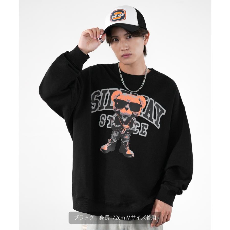 トレーナー メンズ SIDEWAY STANCE サイドウェイスタンス オリジナルプリント グラフィック スウェット カレッジベア オーバーサイズ アメカジ カジュアル | improves | 06