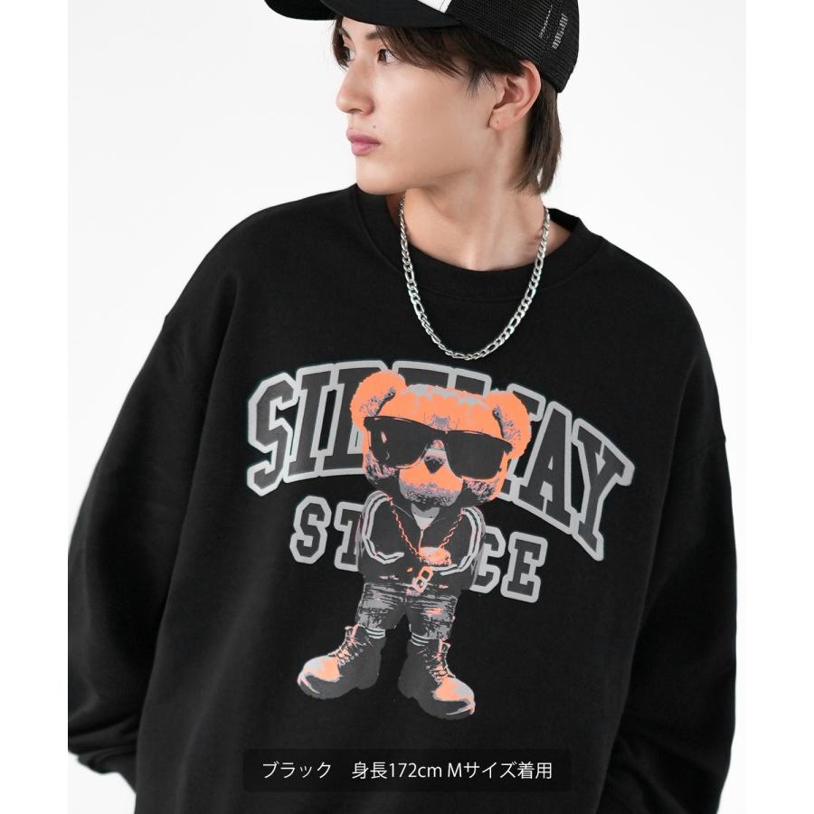 トレーナー メンズ SIDEWAY STANCE サイドウェイスタンス オリジナルプリント グラフィック スウェット カレッジベア オーバーサイズ アメカジ カジュアル | improves | 07