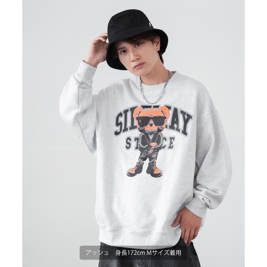 トレーナー メンズ SIDEWAY STANCE サイドウェイスタンス オリジナルプリント グラフィック スウェット カレッジベア オーバーサイズ アメカジ カジュアル | improves | 10