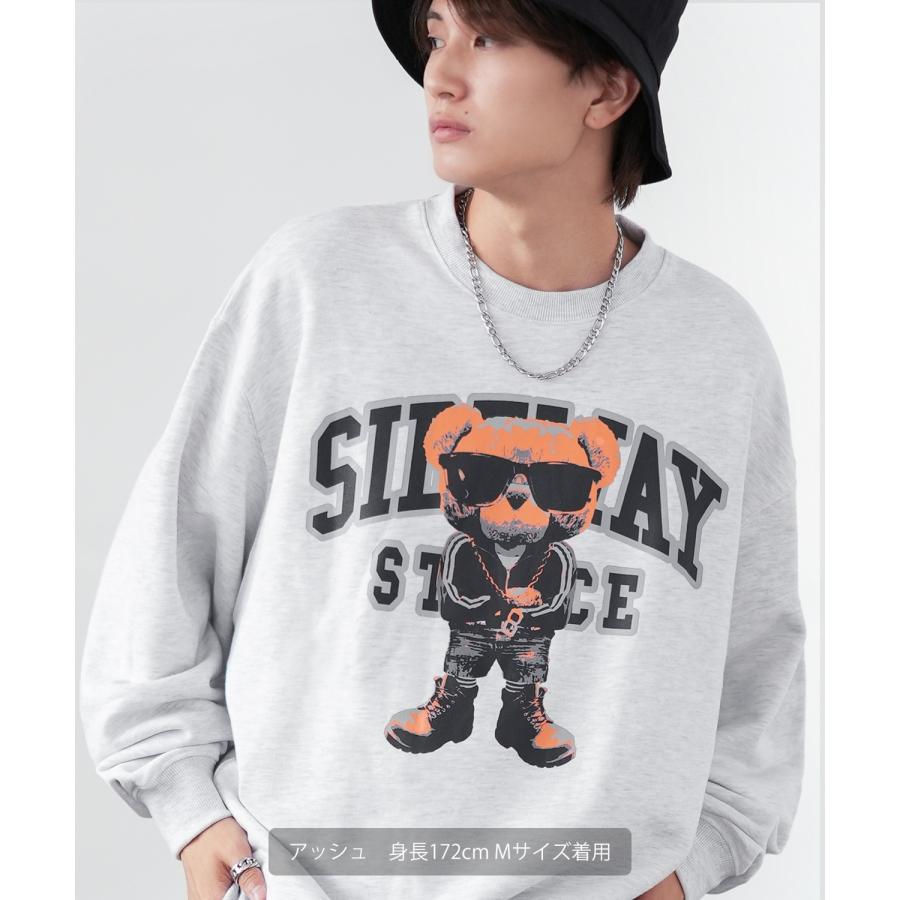 トレーナー メンズ SIDEWAY STANCE サイドウェイスタンス オリジナルプリント グラフィック スウェット カレッジベア オーバーサイズ アメカジ カジュアル | improves | 11