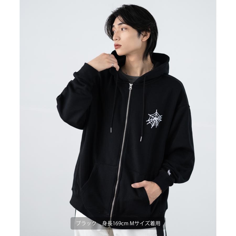 パーカー メンズ SIDEWAY STANCE サイドウェイスタンス ウェブ 厚盛プリント スウェット ジップアップ パーカー オーバーサイズ スケーター ストリート 韓国 | improves | 05