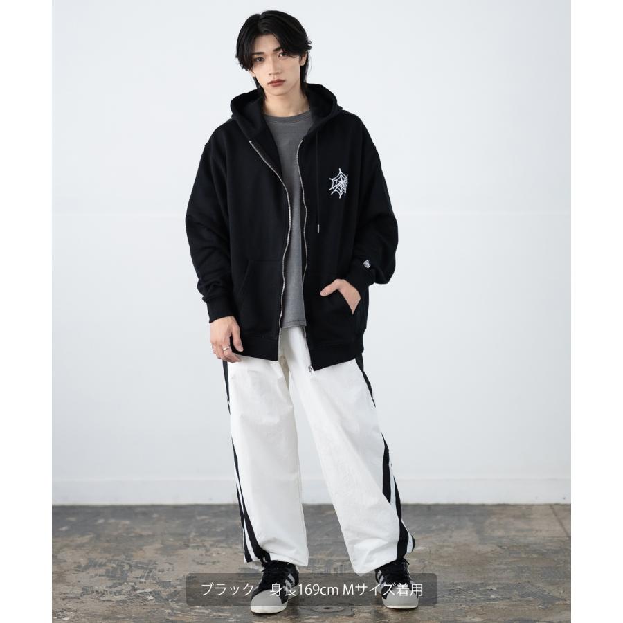 パーカー メンズ SIDEWAY STANCE サイドウェイスタンス ウェブ 厚盛プリント スウェット ジップアップ パーカー オーバーサイズ スケーター ストリート 韓国 | improves | 06