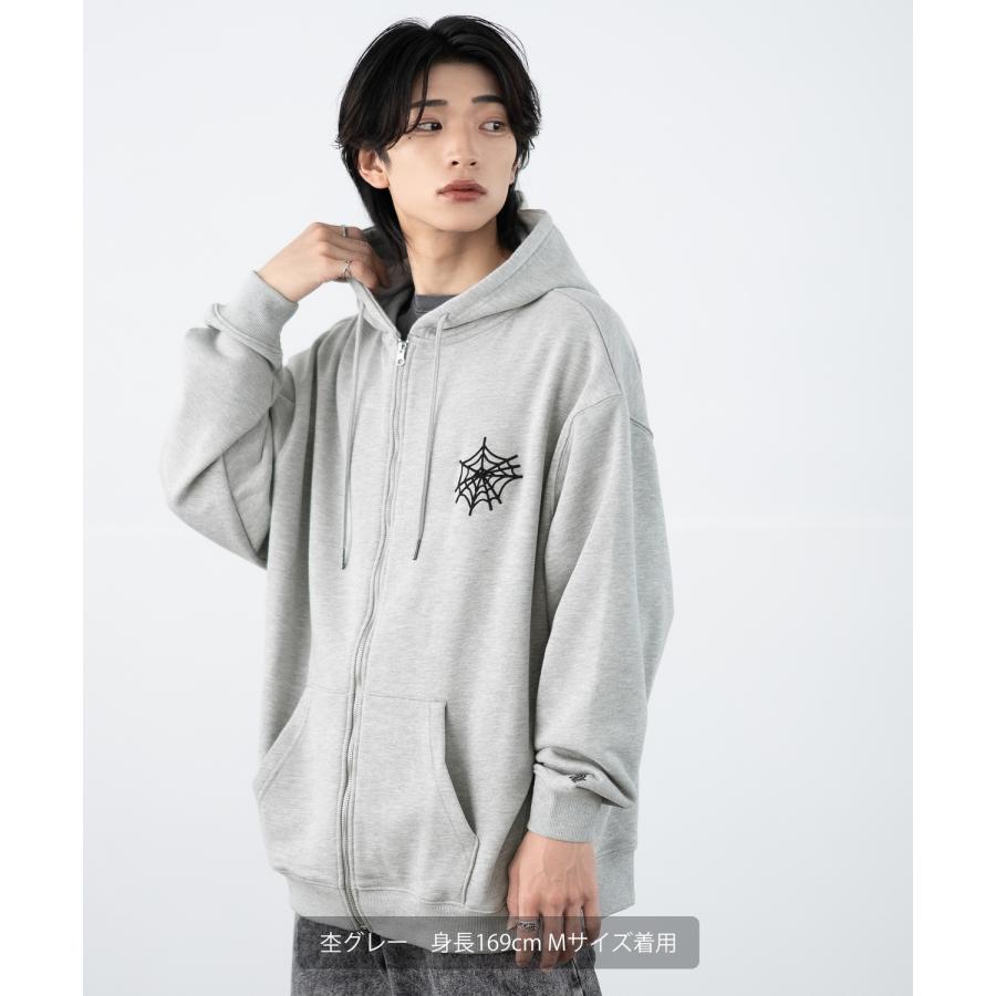 パーカー メンズ SIDEWAY STANCE サイドウェイスタンス ウェブ 厚盛プリント スウェット ジップアップ パーカー オーバーサイズ スケーター ストリート 韓国 | improves | 09