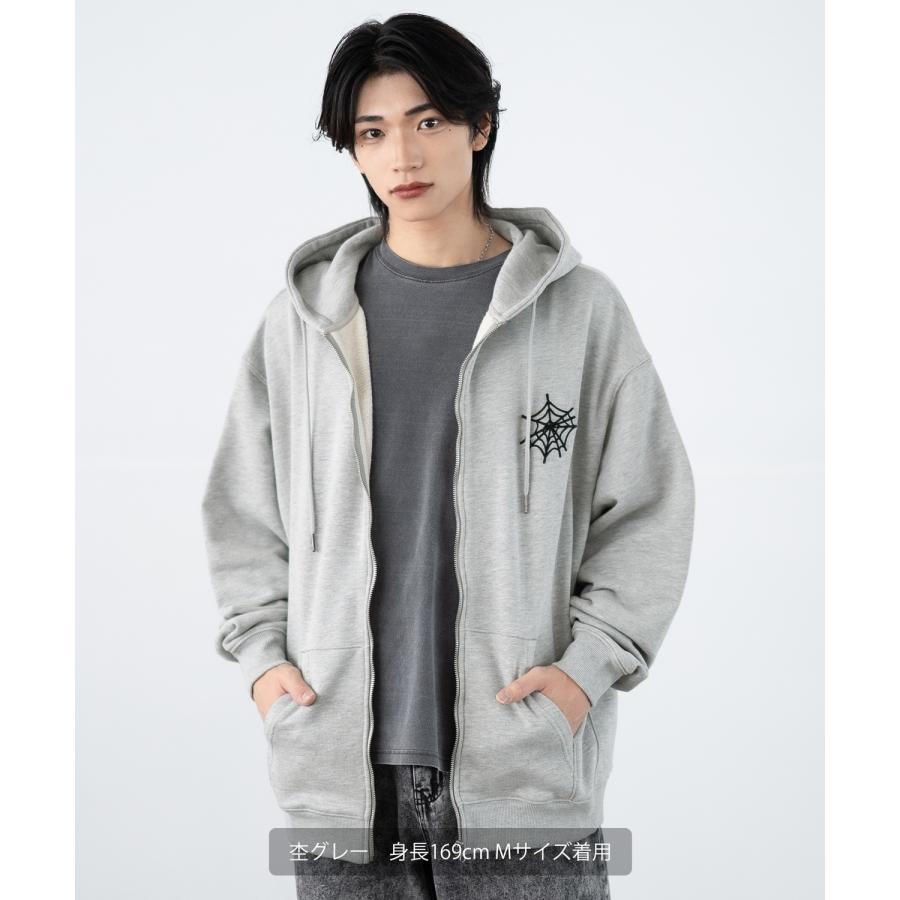 パーカー メンズ SIDEWAY STANCE サイドウェイスタンス ウェブ 厚盛プリント スウェット ジップアップ パーカー オーバーサイズ スケーター ストリート 韓国 | improves | 11
