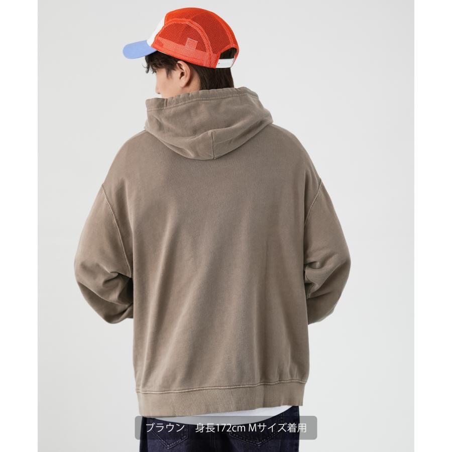 パーカー メンズ SIDEWAY STANCE サイドウェイスタンス ピグメント加工 サンダーハート プルパーカー オーバーサイズ スケーター ストリート 韓国 | improves | 08