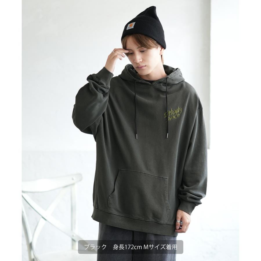 パーカー メンズ SIDEWAY STANCE サイドウェイスタンス ピグメント加工 ウェアウルフ プルパーカー オーバーサイズ スケーター ストリート 韓国 | improves | 03