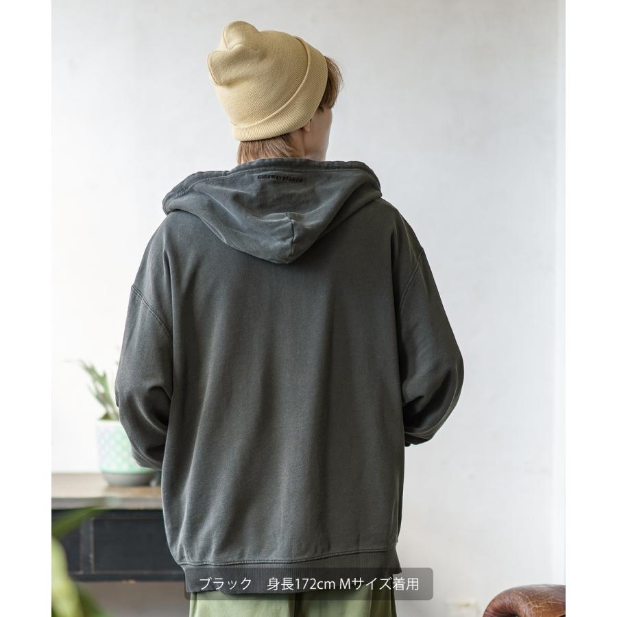 パーカー メンズ SIDEWAY STANCE サイドウェイスタンス ピグメント加工 ハート 刺しゅう ジップアップ パーカー オーバーサイズ スケーター ストリート 韓国 | improves | 04