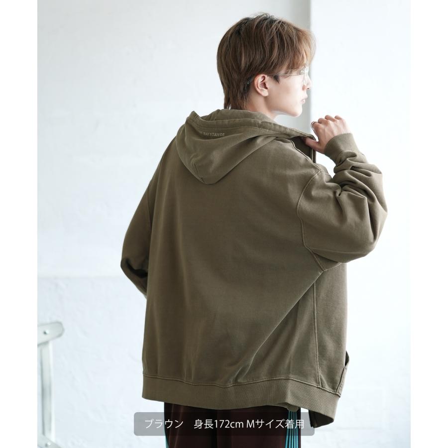 パーカー メンズ SIDEWAY STANCE サイドウェイスタンス ピグメント加工 ハート 刺しゅう ジップアップ パーカー オーバーサイズ スケーター ストリート 韓国 | improves | 08