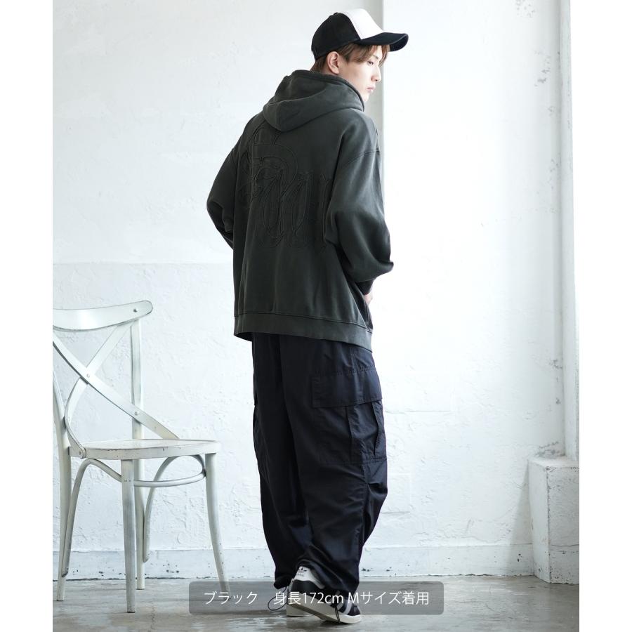 パーカー メンズ SIDEWAY STANCE サイドウェイスタンス ピグメント加工 バック 刺しゅう ジップアップ パーカー オーバーサイズ スケーター ストリート 韓国 | improves | 07