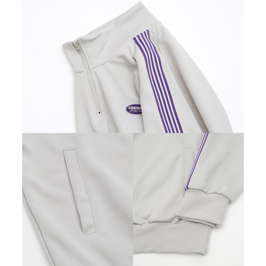 トラックジャケット メンズ SIDEWAY STANCE サイドウェイスタンス ハーフジップ ワンポイント刺しゅう ライン ジャージ ジャケット スケーター ストリート 韓国 | improves | 24