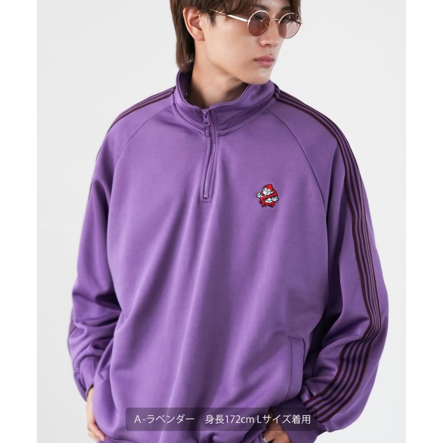 トラックジャケット メンズ SIDEWAY STANCE サイドウェイスタンス ハーフジップ ワンポイント刺しゅう ライン ジャージ ジャケット スケーター ストリート 韓国 | improves | 09