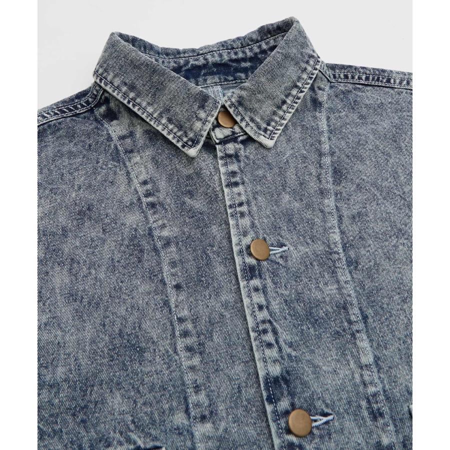 デニムジャケット メンズ SIDEWAY STANCE サイドウェイスタンス ケミカルウォッシュ 10.5oz オンス ブルゾン カジュアル スケーター ストリート 古着MIX 韓国 | improves | 20