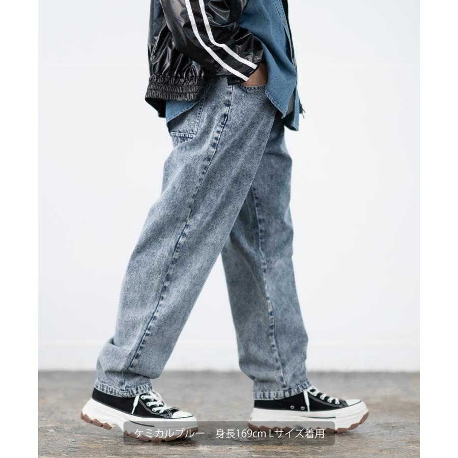 デニムパンツ メンズ SIDEWAY STANCE サイドウェイスタンス ケミカルウォッシュ 10.5oz オンス テーパード ジーンズ スケーター ストリート 古着MIX 韓国 | improves | 19