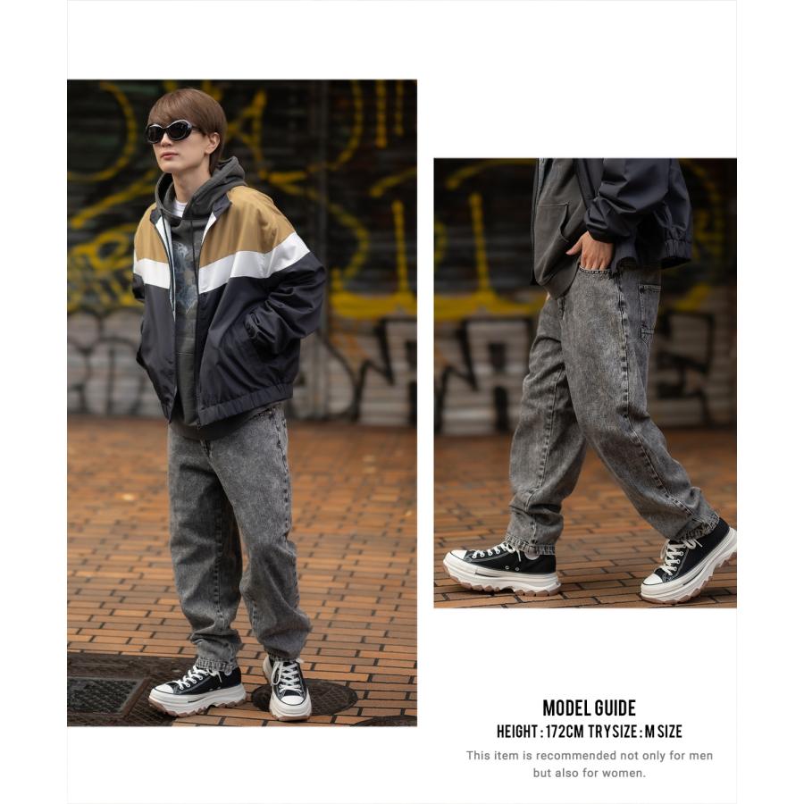 デニムパンツ メンズ SIDEWAY STANCE サイドウェイスタンス ケミカルウォッシュ 10.5oz オンス テーパード ジーンズ スケーター ストリート 古着MIX 韓国 | improves | 04