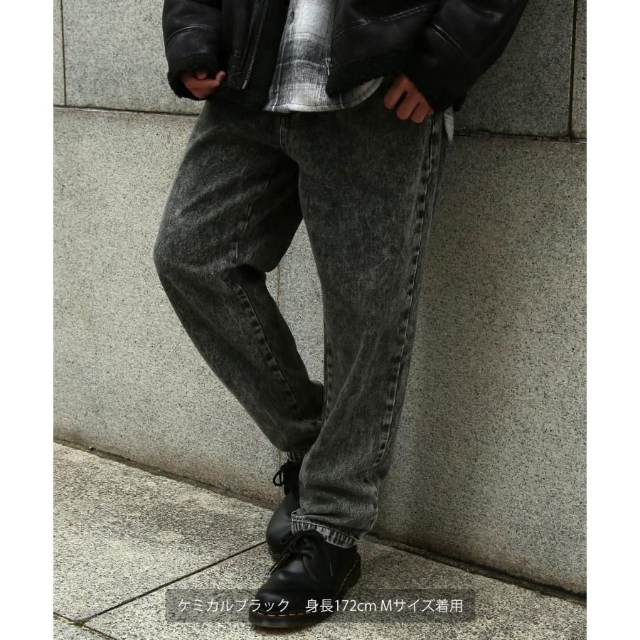デニムパンツ メンズ SIDEWAY STANCE サイドウェイスタンス ケミカルウォッシュ 10.5oz オンス テーパード ジーンズ スケーター ストリート 古着MIX 韓国 | improves | 05