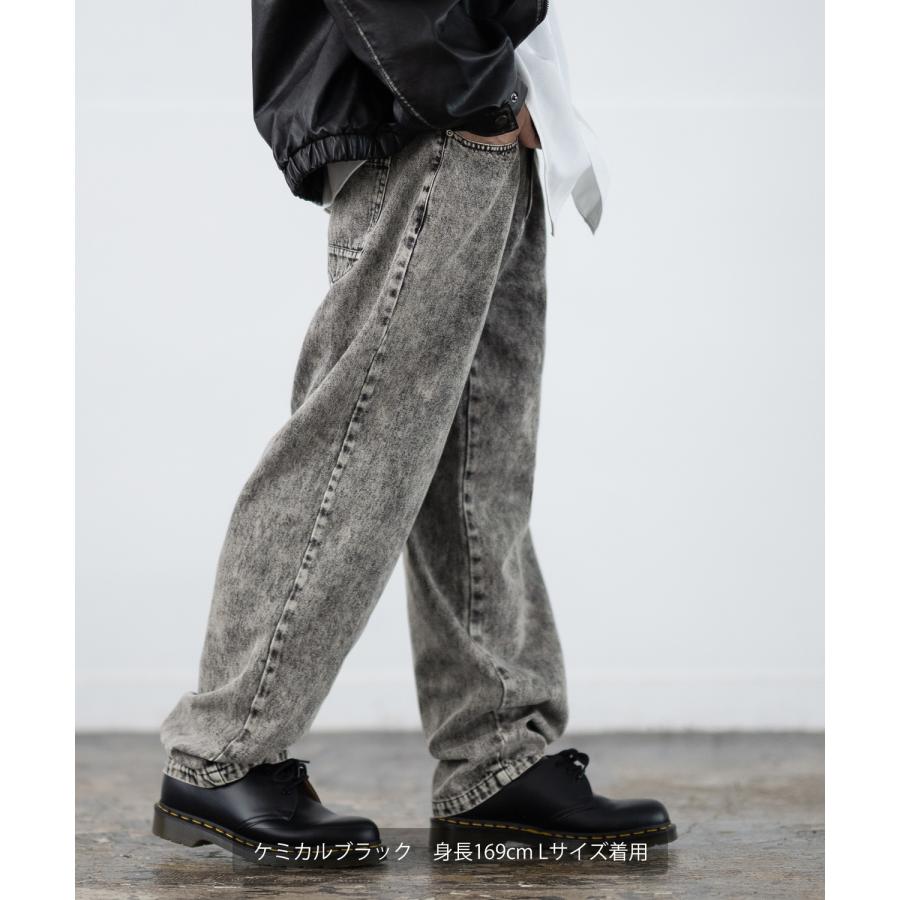デニムパンツ メンズ SIDEWAY STANCE サイドウェイスタンス ケミカルウォッシュ 10.5oz オンス テーパード ジーンズ スケーター ストリート 古着MIX 韓国 | improves | 08