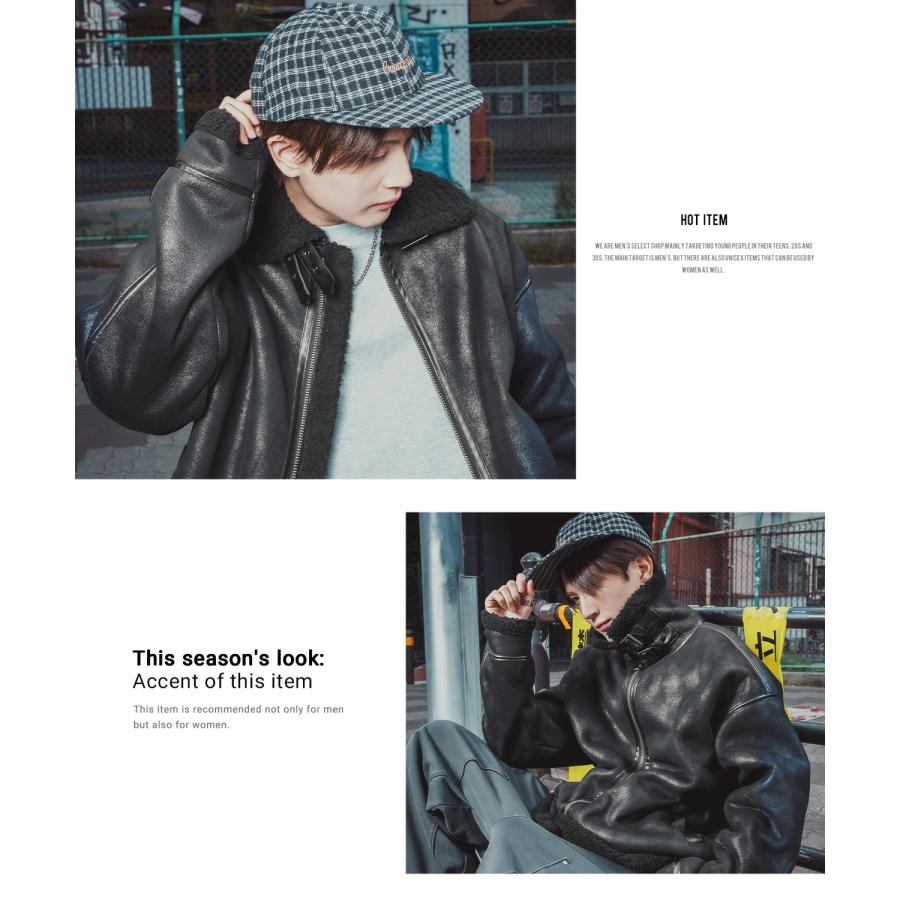 ムートンジャケット メンズ SIDEWAY STANCE B-3 フェイクムートンコート ミリタリー オーバーサイズ 大きめ アメカジ カジュアル スケーター ストリート 韓国 | improves | 14