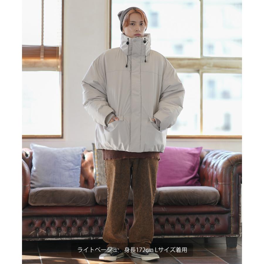 ダウンジャケット メンズ SIDEWAY STANCE ボリュームネック ポリ中綿 ブルゾン オーバーサイズ 大きめ アメカジ カジュアル スケーター ストリート 韓国 | improves | 12