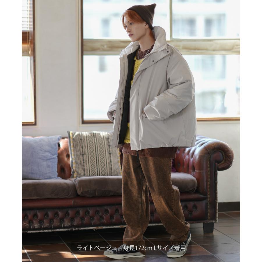 ダウンジャケット メンズ SIDEWAY STANCE ボリュームネック ポリ中綿 ブルゾン オーバーサイズ 大きめ アメカジ カジュアル スケーター ストリート 韓国 | improves | 15