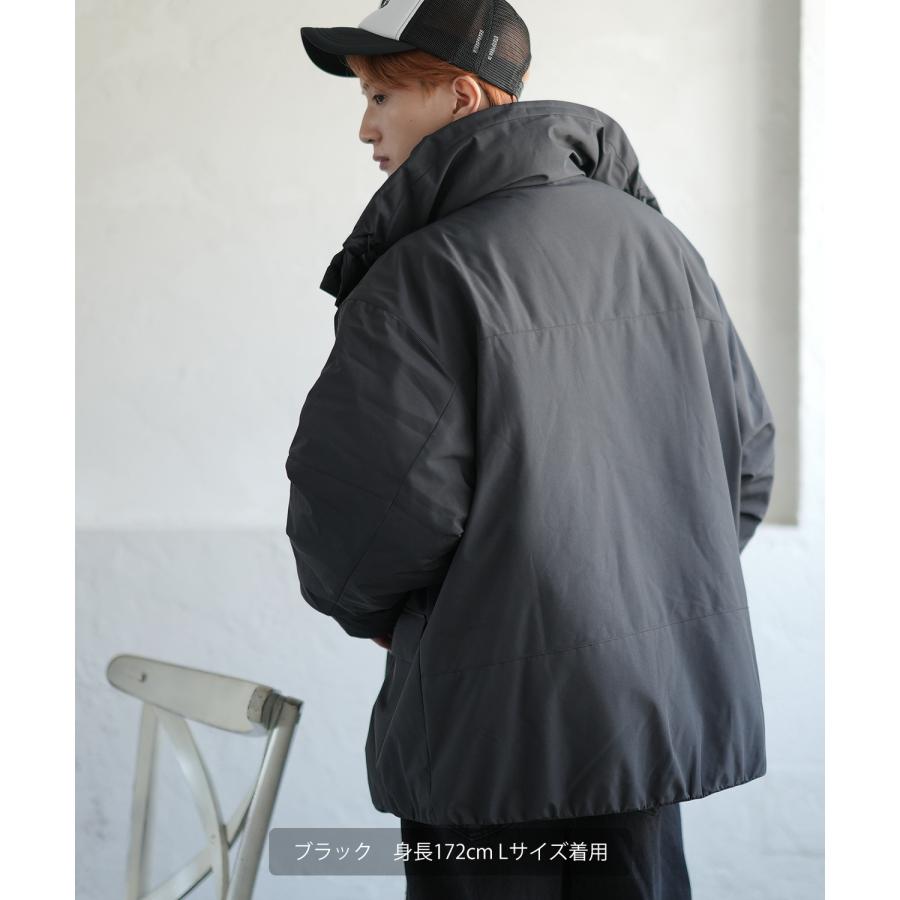 ダウンジャケット メンズ SIDEWAY STANCE ボリュームネック ポリ中綿 ブルゾン オーバーサイズ 大きめ アメカジ カジュアル スケーター ストリート 韓国 | improves | 06