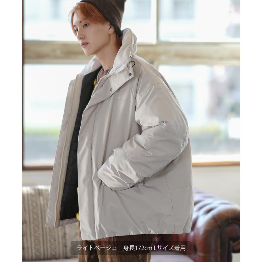 ダウンジャケット メンズ SIDEWAY STANCE ボリュームネック ポリ中綿 ブルゾン オーバーサイズ 大きめ アメカジ カジュアル スケーター ストリート 韓国 | improves | 10