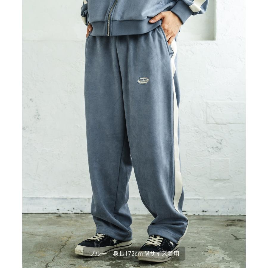 トラックパンツ メンズ SIDEWAY STANCE サイドウェイスタンス オーバルロゴ ワンポイント 刺しゅう スエード ラインパンツ セットアップ スケーター ストリート | improves | 15