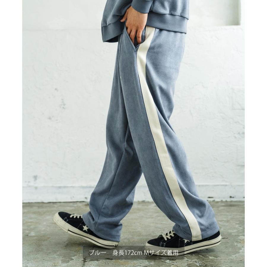 トラックパンツ メンズ SIDEWAY STANCE サイドウェイスタンス オーバルロゴ ワンポイント 刺しゅう スエード ラインパンツ セットアップ スケーター ストリート | improves | 18