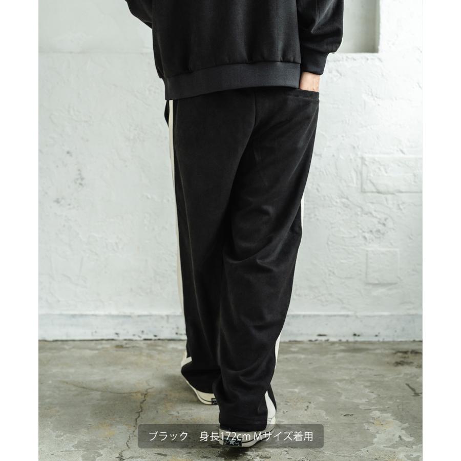 トラックパンツ メンズ SIDEWAY STANCE サイドウェイスタンス オーバルロゴ ワンポイント 刺しゅう スエード ラインパンツ セットアップ スケーター ストリート | improves | 06
